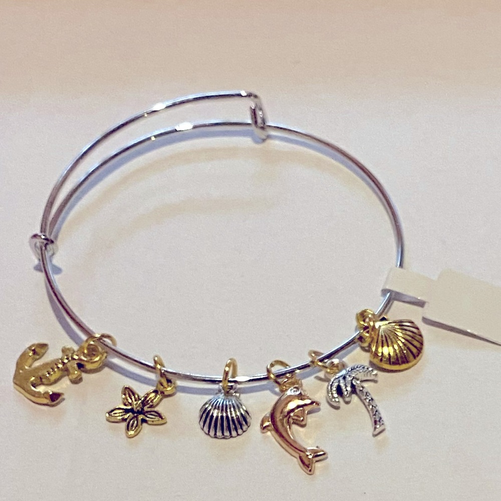 “Tropical Vacation” Silver Expandable Bracelet